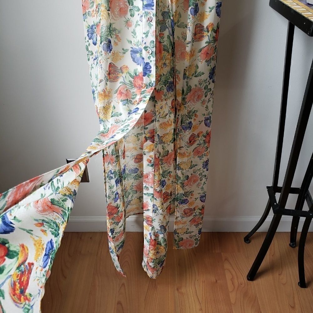 NWT WAYF FLORAL BUTTON DOWN DRESS L - Picture 4 of 8